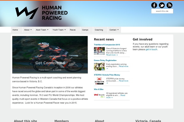 humanpoweredracing.ca site used Human