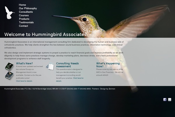 Hummingbird theme site design template sample