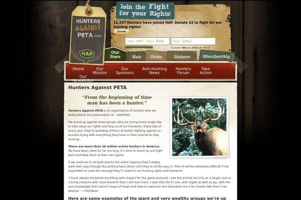 huntersagainstpeta.com site used Hunters