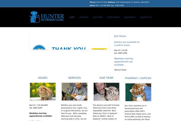 Hunter theme site design template sample