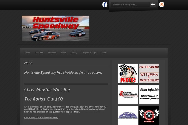 huntsvillespeedway.com site used ChromeBlog