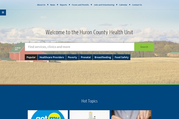 huronhealthunit.com site used Hchu