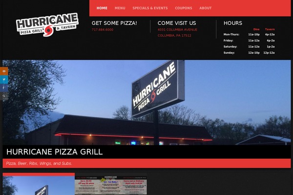 hurricanepizza.com site used Divi-pizza-child-theme