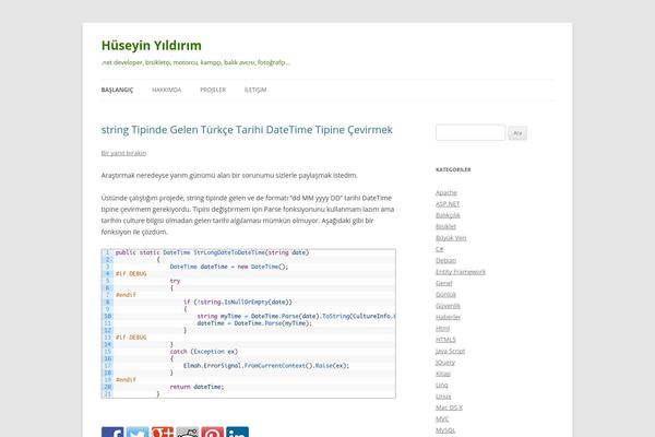 Twenty Twelve theme site design template sample