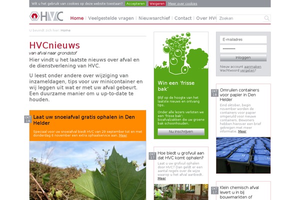 hvcnieuws.nl site used Hvc