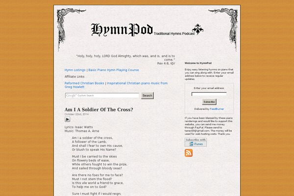 hymnpod.com site used Hymnpod