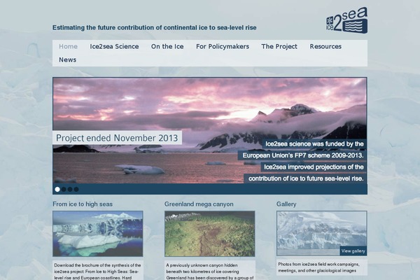 ice2sea.eu site used Ice2sea