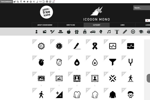 icooon-mono.com site used Icon