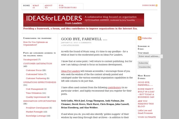 ideasforleaders.org site used Thesis 1.6