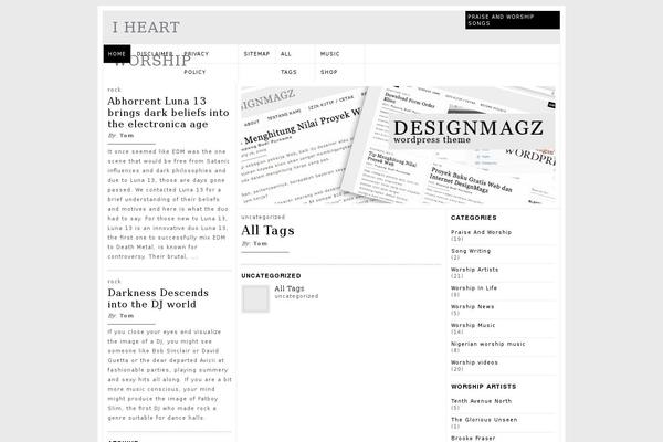 Magzine theme site design template sample