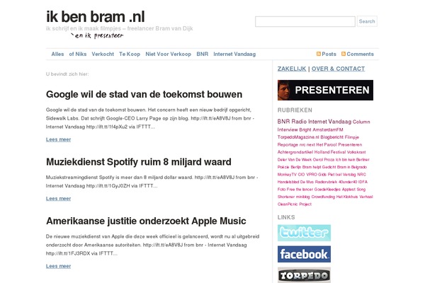 ikbenbram.nl site used The Buffet Framework