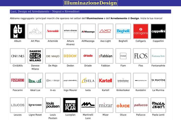 illuminazionedesign.it site used Lists