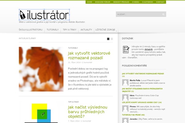 ilustrator.cz site used Ilustrator