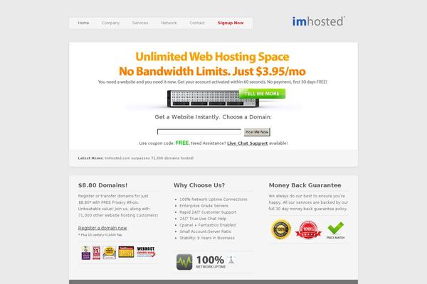 imhosted.com site used Spark-theme
