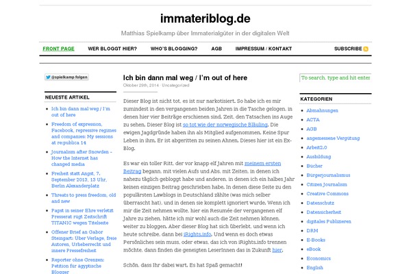 immateriblog.de site used CutLine 1.4