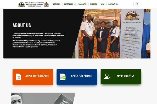 immigration.gov.mw site used Malawi