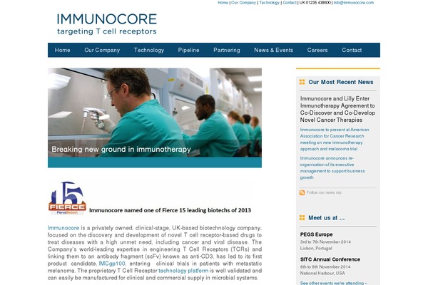 immunocore.com site used Immunocore