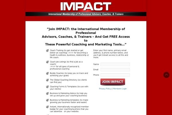 impactforcoaches.org site used Impact-master