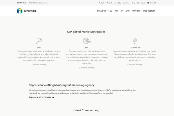 Impression website example screenshot