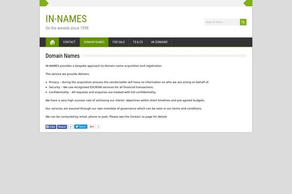 in-names.com site used Maidenhair-premium