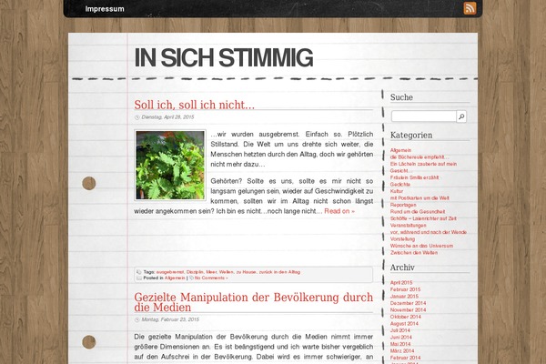 in-sich-stimmig.de site used Desk