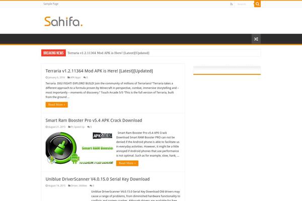 Sahifa theme site design template sample