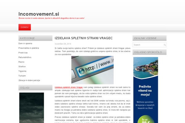 incomovement.si site used Firstnews