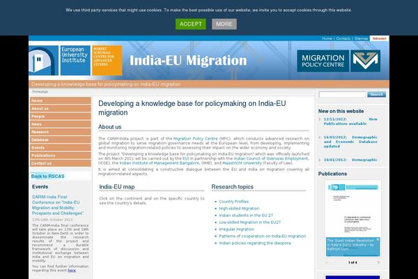 india-eu-migration.eu site used Euitemplate