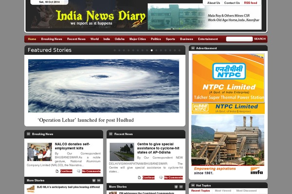 indianewsdiary.com site used Comfy