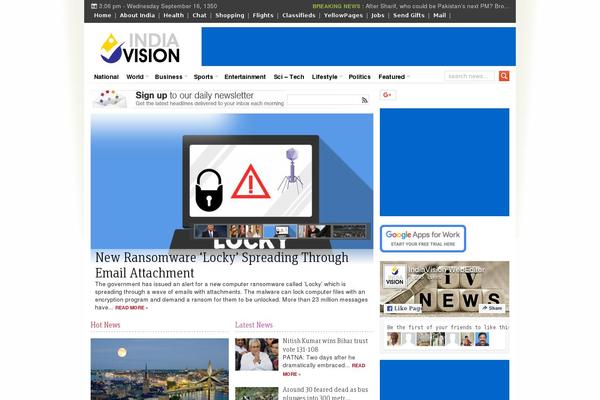 indiavision.com site used Biggest News