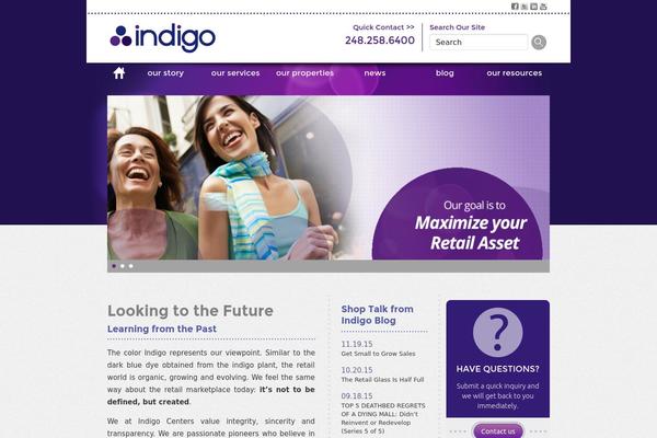 Indigo theme site design template sample