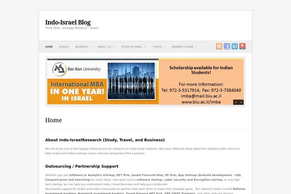 indoisraelresearch.com site used Wpex-fresh-and-clean