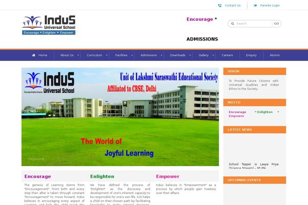 Indus theme site design template sample