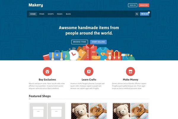 Makery theme site design template sample