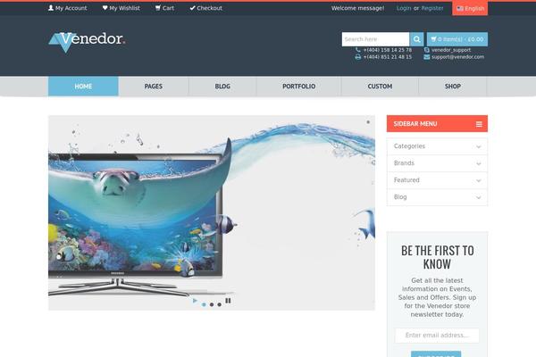 Venedor theme site design template sample