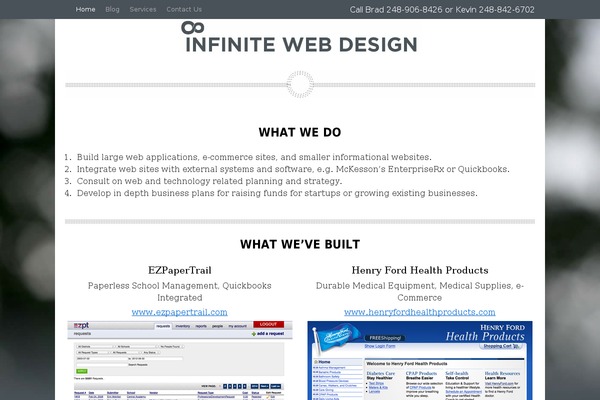 Infinite theme site design template sample