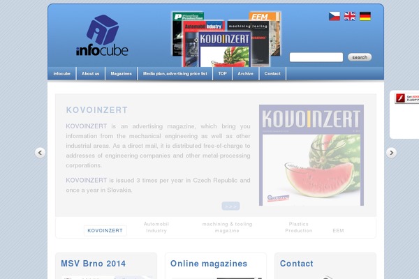 infocube.cz site used WP-Clear
