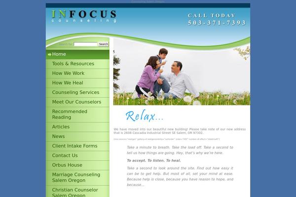 inFocus theme site design template sample