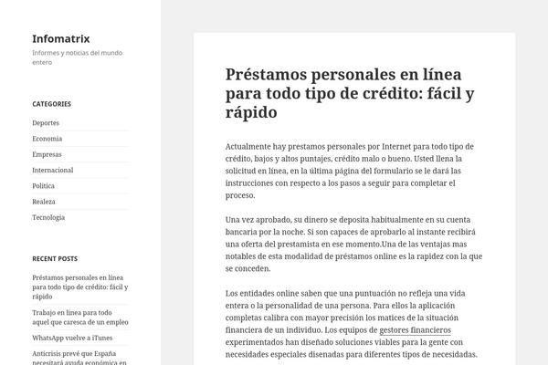 Twenty Fifteen theme site design template sample