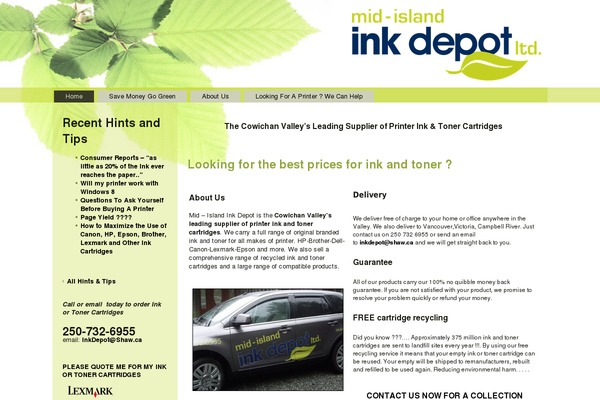 inkdepot.ca site used Midislandink