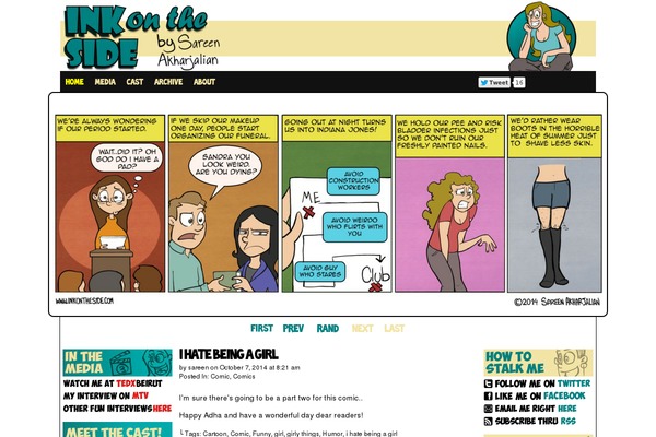 inkontheside.com site used Comicpress Sandy