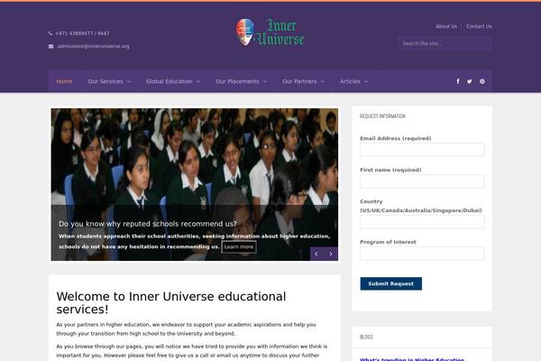 Universe theme site design template sample