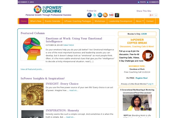 inpowercoaching.com site used Divi