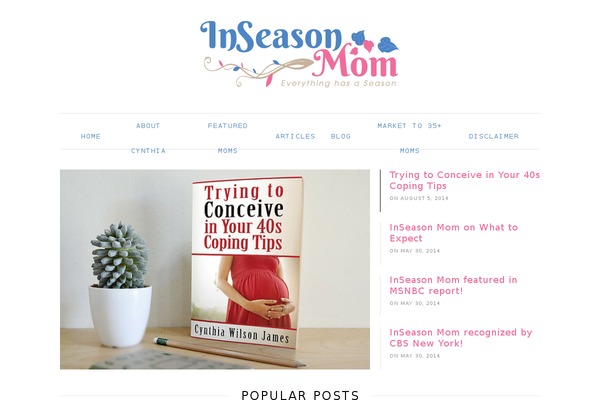 inseasonmom.org site used Inseason