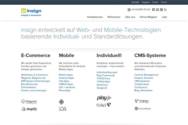 insign.ch site used Front