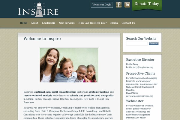 Inspire theme site design template sample