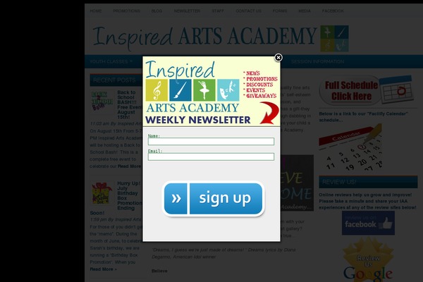 inspiredartsacademy.com site used Wpzine