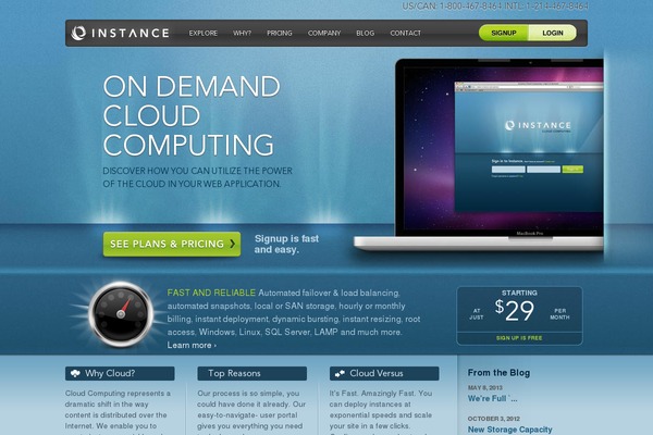 instance.com site used Instance