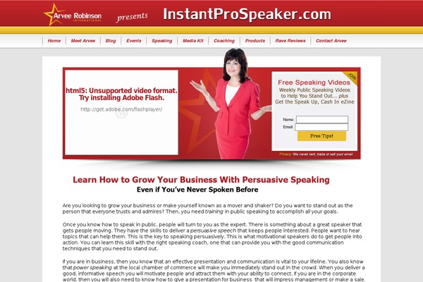 instantprospeaker.com site used Kaneko