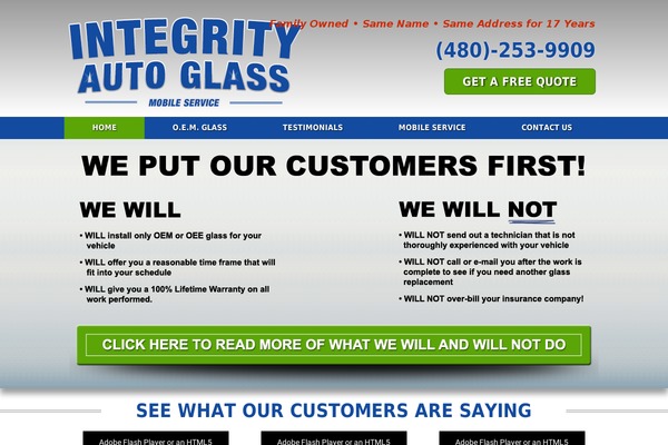 integrityautoglass.com site used Integrityautoglass